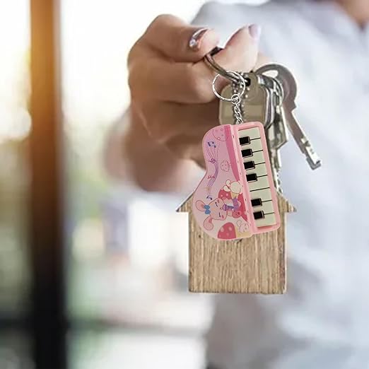 Piano Keychain With Sound, Mini Portable Musical Instrument Toy, Creative Cartoon Music Electronic Piano, Piano Pendant Key Ring Piano Keychain With Sound, Mini Portable Musical Instrument Toy, Creative Cartoon Music Electronic Piano, Piano Pendant Key Ring